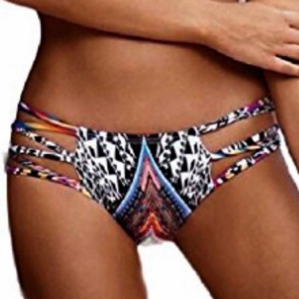 Multicolor Strappy Bikini Bottom